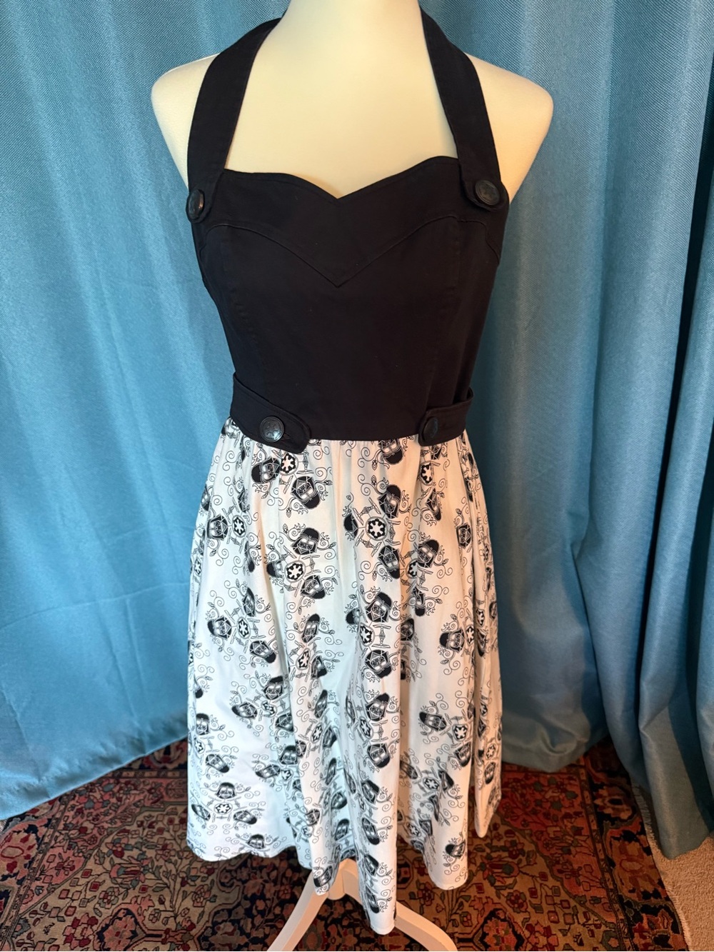Disney/Star Wars Darth Vader black & white Halter Fit-and-Flare Dress
